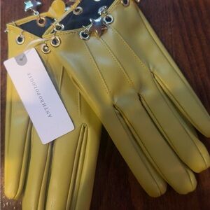 Anthropologie Yellow Leather Gloves Classic Design